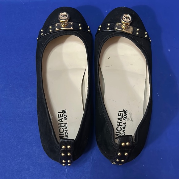 MICHAEL Michael Kors Shoes - Michael by Michael Kors Black Suede Studded Flats Size 4